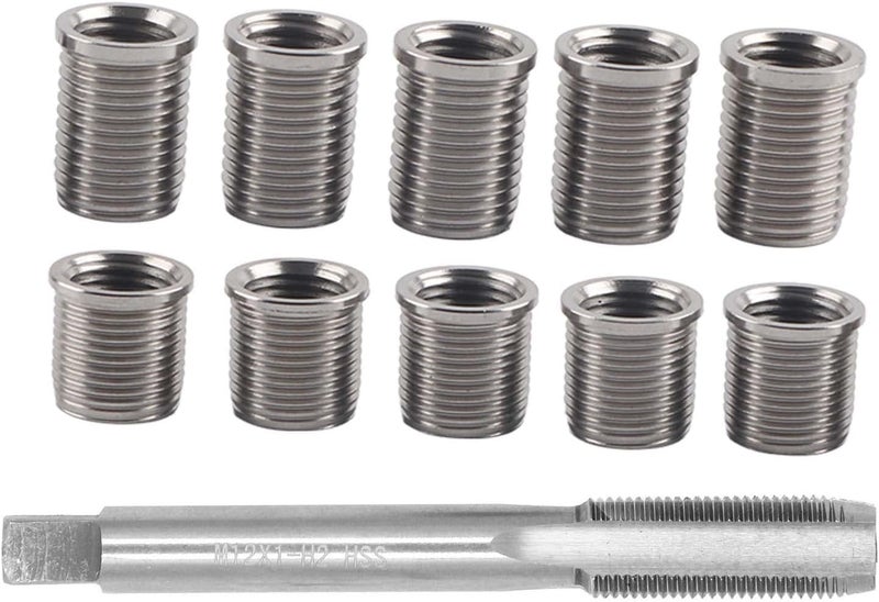 Camrusic Spark Plug Thread Repair kit, M10x1.0 Bolt, M12x1.0 Tap Stainless Steel Repair kit for Automotive Engine - Image 1